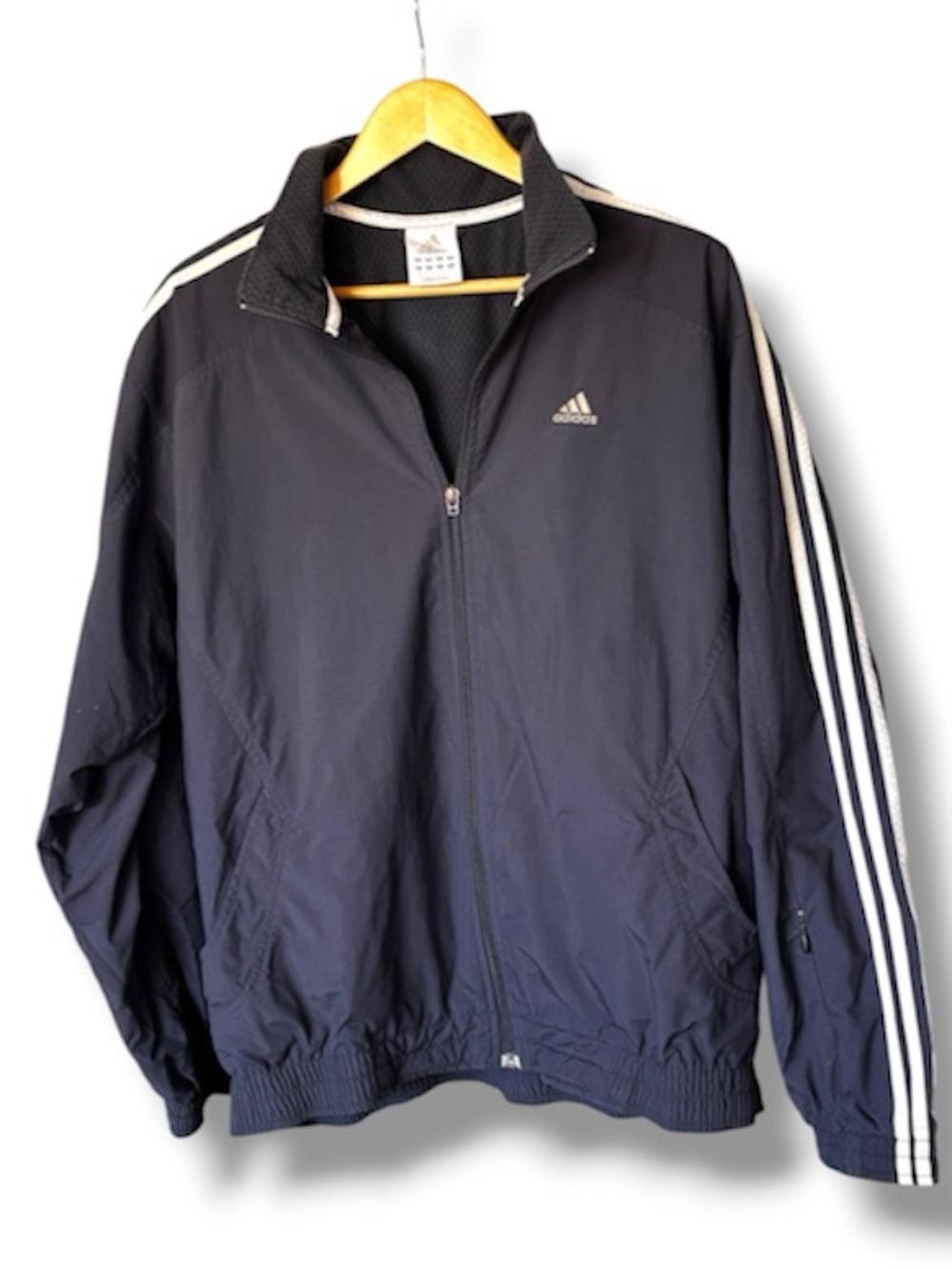 Vintage Adidas Windbreaker Jacket Three Stripe Y2K Medium